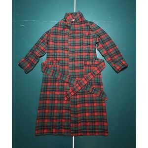 Vintage Pendleton Tartan Plaid Wool Bath Robe Men's Size‎ Small 50s 60s